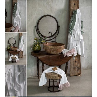 Handtuch Bella Donna Wei&szlig; Puderrosa 60 x 100 cm