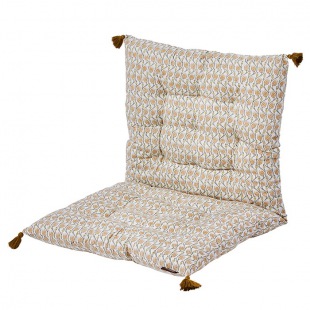Bungalow Sitz- und R&uuml;ckenpolster Lotus Curry mit Quasten, 50 x 100 cm