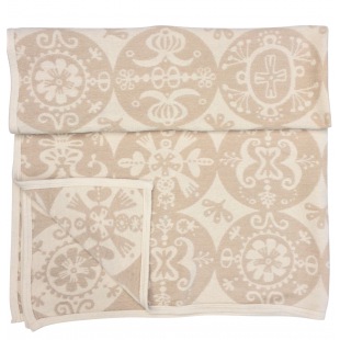 Klippan Chenilledecke sand-cream 140 x 180 cm