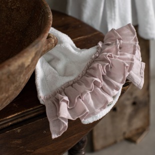 Handtuch Bella Donna Wei&szlig; Puderrosa 100 x 150 cm