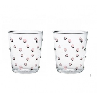 2-er Set Gl&auml;ser Fancy Dots, rosa