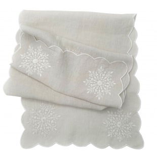 JUST PURE LINEN Tischl&auml;ufer Ornament 36x180 cm