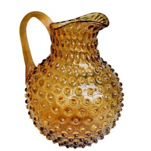 GLASKUNST Krug Tautropfen honig