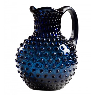 GLASKUNST Krug Tautropfen blau