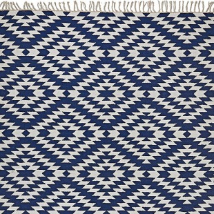 L&auml;ufer klein Apache, 55 x 120cm, navy/weiss