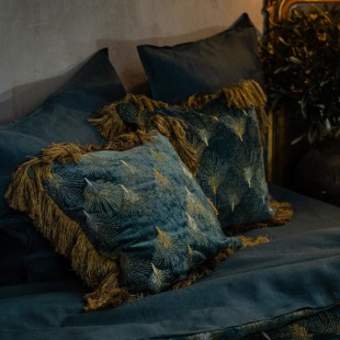 Kissen Castello petrol-gold-silber 45 x 45 cm
