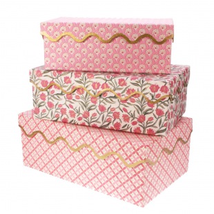 Meander Schachteln 3-er Set rosa