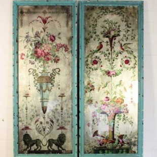 Glasmalereibilder Salon Ch&eacute;rie, 2-er Set