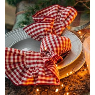 Dolomiti Serviette Vichy Karo rot