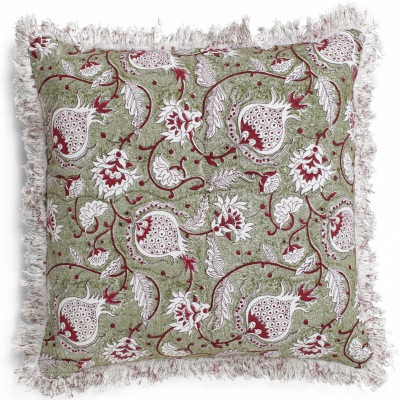 Leinen Kissen Chamois grün