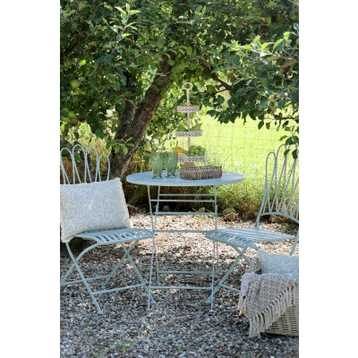 Set Tisch und 2 St&uuml;hle Normandie blau