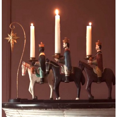 3-er Set KERZENLEUCHTER Heilige Drei Könige 